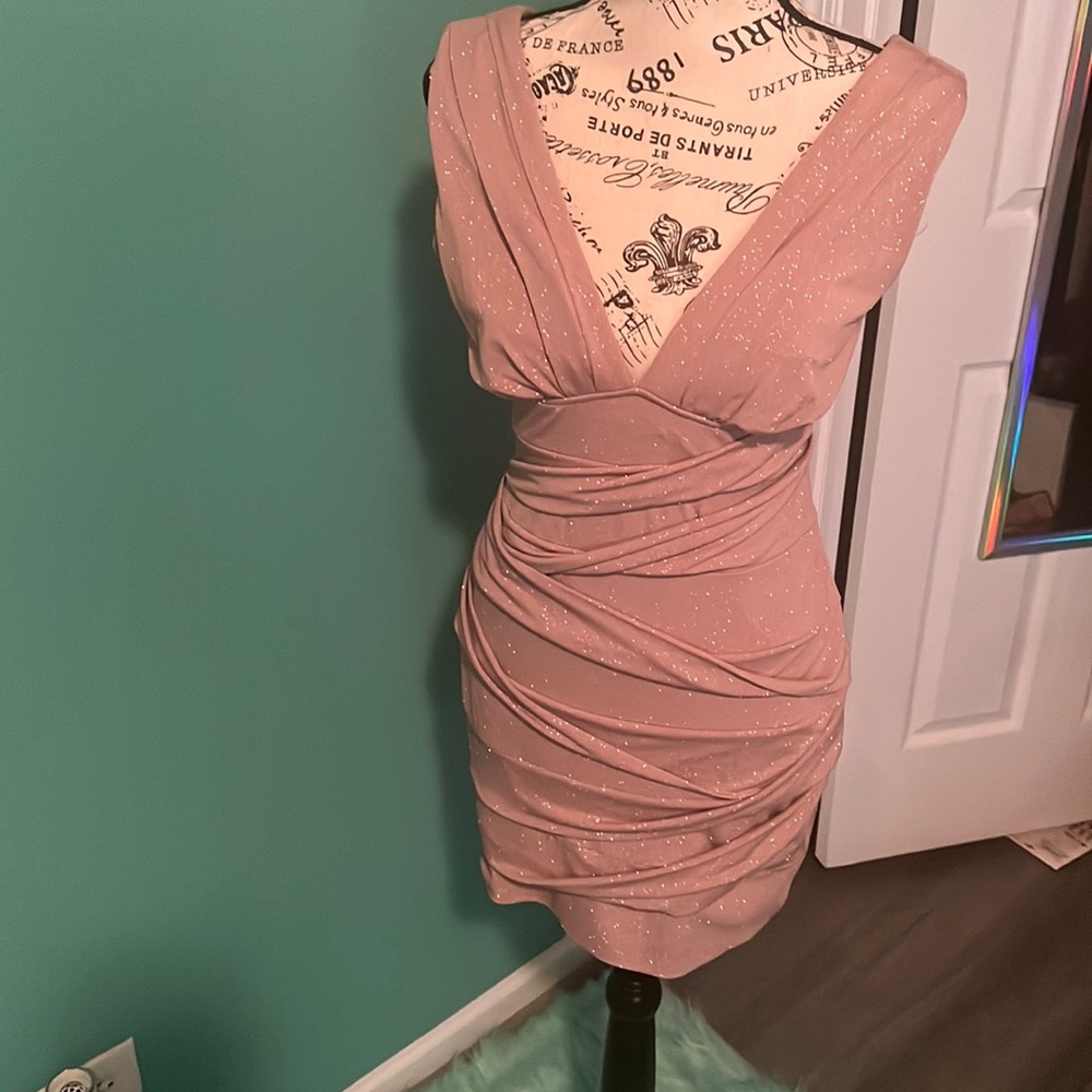 Windsor Sexy Sparkle MIDI Dress -Formal Size M (Pink Mauve )